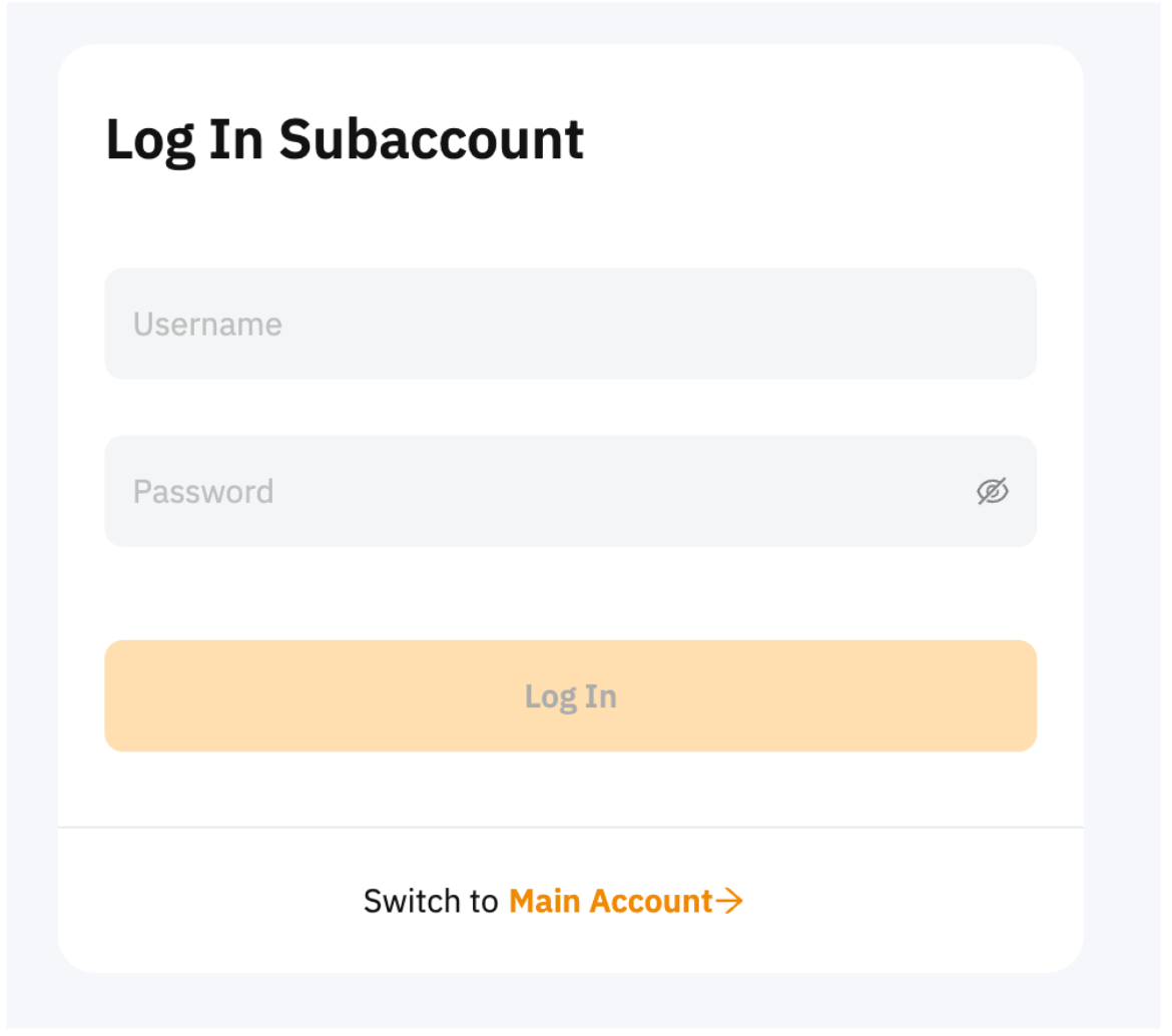 Option für Unterkonto-Anmeldung